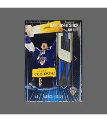 2024/25 AMPIR Game Used Stick The Cup #NLC02-2 Fabrice Herzog (EV Zug)  | AMPIR Trading Cards