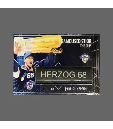 2024/25 AMPIR Game Used Stick The Cup #NLC02-3 Fabrice Herzog (EV Zug) 1 of 1 | AMPIR Trading Cards