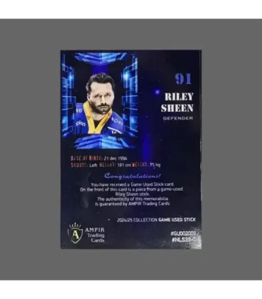 2024/25 AMPIR Game Used Stick #NLS39-2 Riley Sheen (EV Zug)  | AMPIR Trading Cards