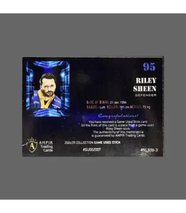 2024/25 AMPIR Game Used Stick #NLS39-3 Riley Sheen (EV Zug) 1 of 1 | AMPIR Trading Cards