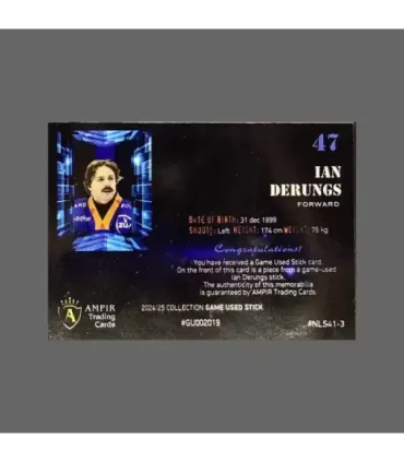 2024/25 AMPIR Game Used Stick #NLS41-3 Ian Derungs (EV Zug) 1 of 1 | AMPIR Trading Cards