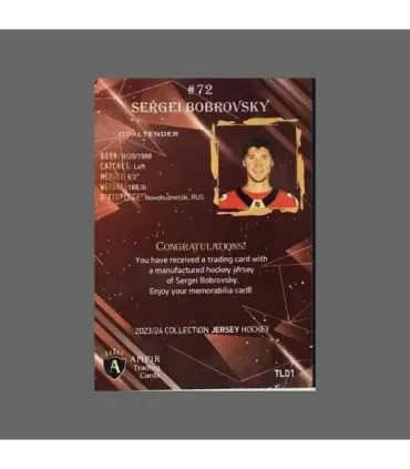2023/24 AMPIR Jersey Hockey #TL01 Sergei Bobrovsky (Florida Panthers) SET (8 cards) GK | AMPIR Trading Cards