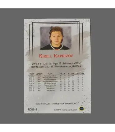 2020/21 AMPIR Russian Star #RC09-1 Kirill Kaprizov (Minnesota Wild) RC | AMPIR Trading Cards