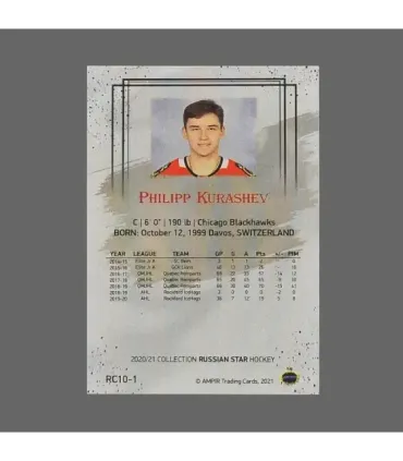 2020/21 AMPIR Russian Star #RC10-1 Philipp Kurashev (Chicago Blackhawks) RC | AMPIR Trading Cards