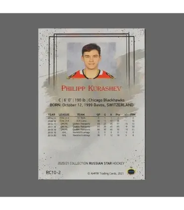 2020/21 AMPIR Russian Star #RC10-2 Philipp Kurashev (Chicago Blackhawks) RC | AMPIR Trading Cards