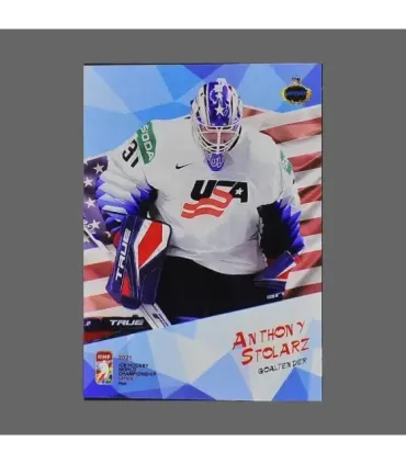 2021 AMPIR IIHF World Championship #USA16 Anthony Stolarz (Team USA) GK | AMPIR Trading Cards