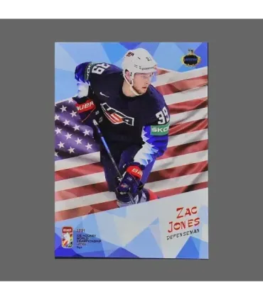 2021 AMPIR IIHF World Championship #USA17 Zac Jones (Team USA)  | AMPIR Trading Cards