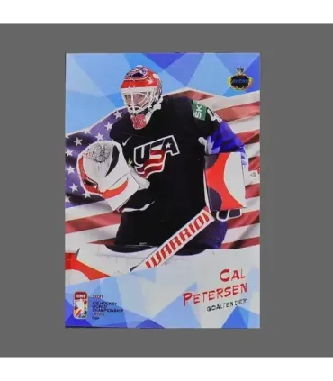 2021 AMPIR IIHF World Championship #USA18 Cal Petersen (Team USA) GK | AMPIR Trading Cards