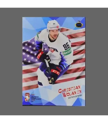 2021 AMPIR IIHF World Championship #USA25 Christian Wolanin (Team USA)  | AMPIR Trading Cards