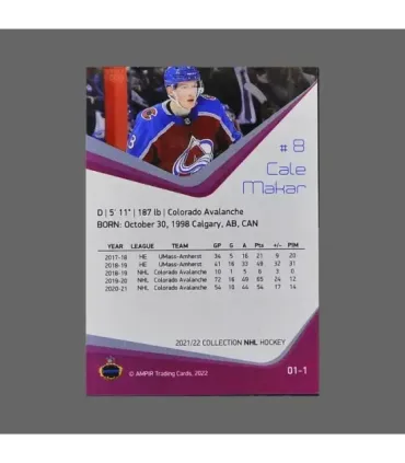 2021/22 AMPIR NHL #01-1 Cale Makar (Colorado Avalanche)  | AMPIR Trading Cards