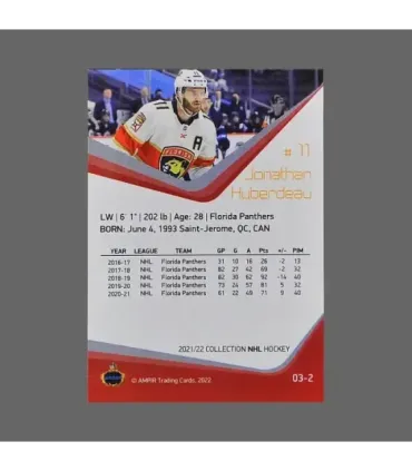 2021/22 AMPIR NHL #03-2 Jonathan Huberdeau (Florida Panthers)  | AMPIR Trading Cards