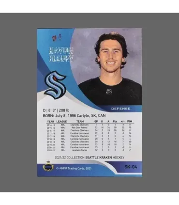 2021/22 AMPIR Seattle Kraken #SK-04 Haydn Fleury (Seattle Kraken)  | AMPIR Trading Cards