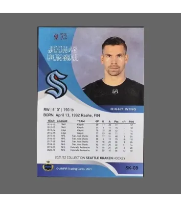 2021/22 AMPIR Seattle Kraken #SK-08 Joonas Donskoi (Seattle Kraken)  | AMPIR Trading Cards