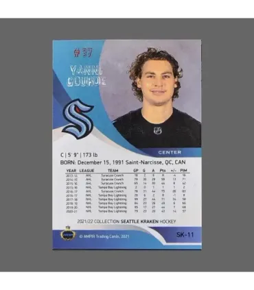 2021/22 AMPIR Seattle Kraken #SK-11 Yanni Gourde (Seattle Kraken)  | AMPIR Trading Cards
