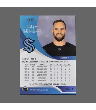 2021/22 AMPIR Seattle Kraken #SK-15 Riley Sheahan (Seattle Kraken)  | AMPIR Trading Cards