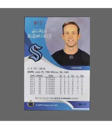 2021/22 AMPIR Seattle Kraken #SK-17 Jaden Schwartz (Seattle Kraken)  | AMPIR Trading Cards