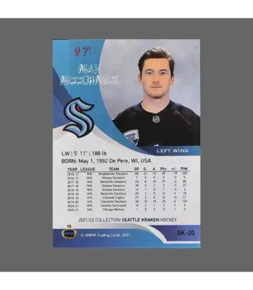 2021/22 AMPIR Seattle Kraken #SK-20 Max McCormick (Seattle Kraken)  | AMPIR Trading Cards