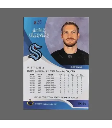 2021/22 AMPIR Seattle Kraken #SK-24 Jamie Oleksiak (Seattle Kraken)  | AMPIR Trading Cards