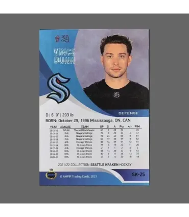 2021/22 AMPIR Seattle Kraken #SK-25 Vince Dunn (Seattle Kraken)  | AMPIR Trading Cards