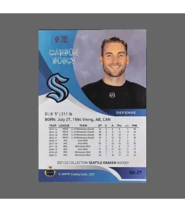 2021/22 AMPIR Seattle Kraken #SK-27 Carson Soucy (Seattle Kraken)  | AMPIR Trading Cards