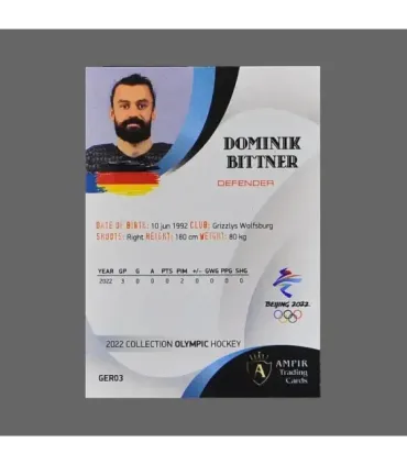2022 AMPIR Olympic Games Hockey #GER03 Dominik Bittner (Team Germany) GK | AMPIR Trading Cards
