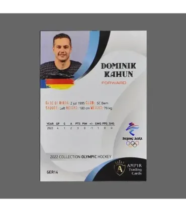 2022 AMPIR Olympic Games Hockey #GER14 Dominik Kahun (Team Germany)  | AMPIR Trading Cards