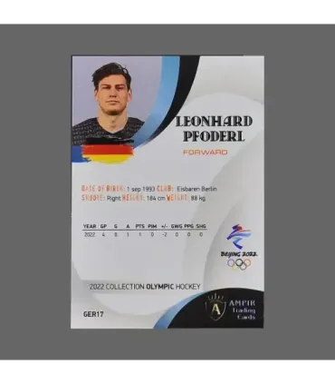 2022 AMPIR Olympic Games Hockey #GER17 Leonhard Pfoderl (Team Germany)  | AMPIR Trading Cards