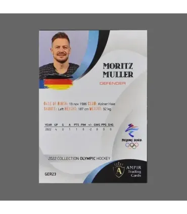 2022 AMPIR Olympic Games Hockey #GER23 Moritz Muller (Team Germany)  | AMPIR Trading Cards
