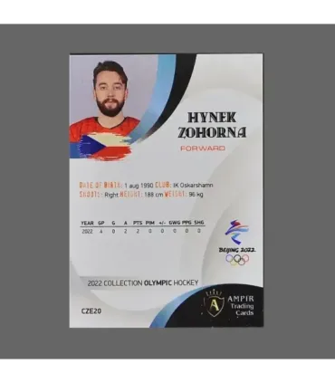 2022 AMPIR Olympic Games Hockey #CZE20 Hynek Zohorna (Team Czech Republic)  | AMPIR Trading Cards