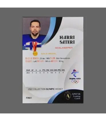 2022 AMPIR Olympic Games Hockey #FIN01 Harri Sateri (Team Finland) GK | AMPIR Trading Cards