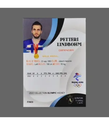 2022 AMPIR Olympic Games Hockey #FIN09 Petteri Lindbohm (Team Finland)  | AMPIR Trading Cards