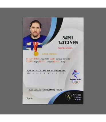 2022 AMPIR Olympic Games Hockey #FIN10 Sami Vatanen (Team Finland)  | AMPIR Trading Cards