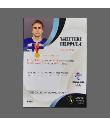 2022 AMPIR Olympic Games Hockey #FIN11 Valtteri Filppula (Team Finland)  | AMPIR Trading Cards
