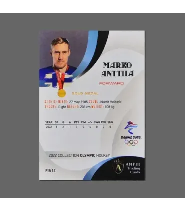 2022 AMPIR Olympic Games Hockey #FIN12 Marko Anttila (Team Finland)  | AMPIR Trading Cards