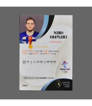 2022 AMPIR Olympic Games Hockey #FIN20 Niko Ojamaki (Team Finland)  | AMPIR Trading Cards