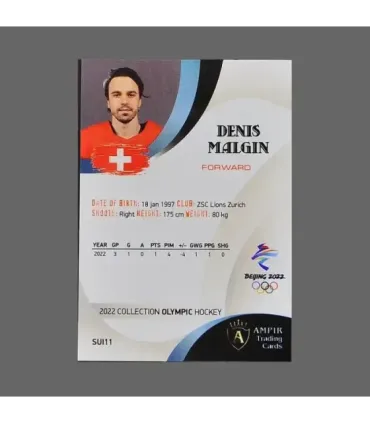 2022 AMPIR Olympic Games Hockey #SUI11 Denis Malgin (Team Switzerland)  | AMPIR Trading Cards