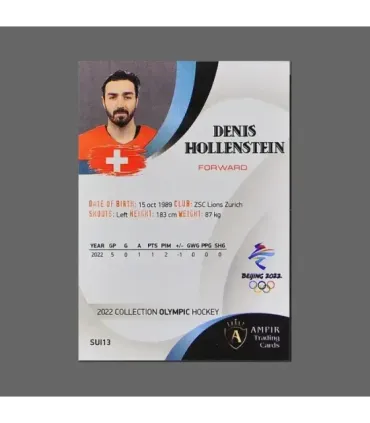 2022 AMPIR Olympic Games Hockey #SUI13 Denis Hollenstein (Team Switzerland)  | AMPIR Trading Cards