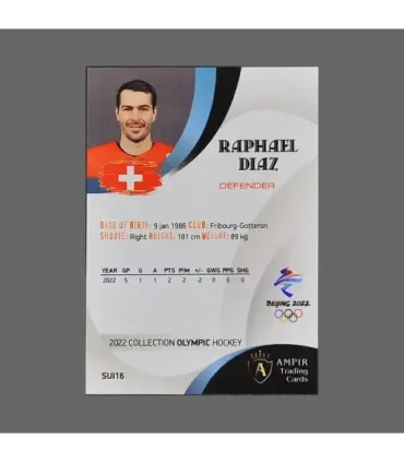 2022 AMPIR Olympic Games Hockey #SUI16 Raphael Diaz (Team Switzerland)  | AMPIR Trading Cards