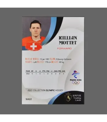 2022 AMPIR Olympic Games Hockey #SUI22 Killian Mottet (Team Switzerland)  | AMPIR Trading Cards