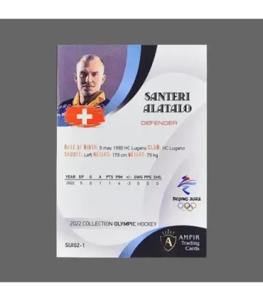 2022 AMPIR Olympic Games Hockey #SUI02-1 Santeri Alatalo (EV Zug)  | AMPIR Trading Cards