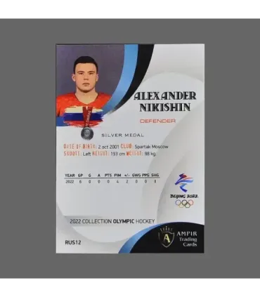 2022 AMPIR Olympic Games Hockey #RUS12 Alexander Nikishin (Team Russia)  | AMPIR Trading Cards