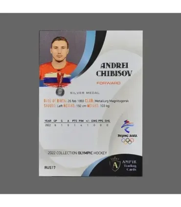 2022 AMPIR Olympic Games Hockey #RUS17 Andrei Chibisov (Team Russia)  | AMPIR Trading Cards