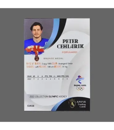 2022 AMPIR Olympic Games Hockey #SVK06 Peter Cehlarik (Team Slovakia)  | AMPIR Trading Cards