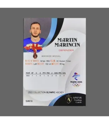 2022 AMPIR Olympic Games Hockey #SVK10 Martin Marincin (Team Slovakia)  | AMPIR Trading Cards