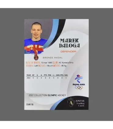 2022 AMPIR Olympic Games Hockey #SVK16 Marek Daloga (Team Slovakia)  | AMPIR Trading Cards