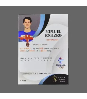 2022 AMPIR Olympic Games Hockey #SVK22 Samuel Knazko (Team Slovakia)  | AMPIR Trading Cards