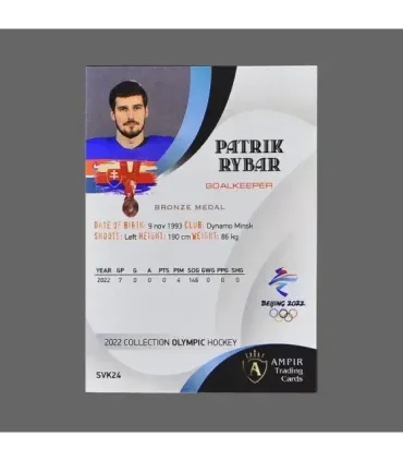 2022 AMPIR Olympic Games Hockey #SVK24 Patrik Rybar (Team Slovakia) GK | AMPIR Trading Cards