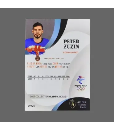 2022 AMPIR Olympic Games Hockey #SVK25 Peter Zuzin (Team Slovakia)  | AMPIR Trading Cards