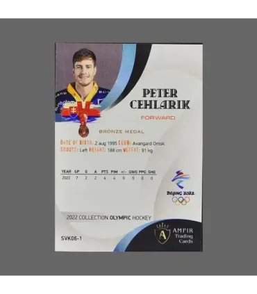 2022 AMPIR Olympic Games Hockey #SVK06-1 Peter Cehlarik (EV Zug)  | AMPIR Trading Cards