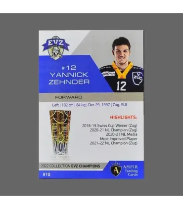 2022 AMPIR EVZ Champions #10 Yannick Zehnder   | AMPIR Trading Cards